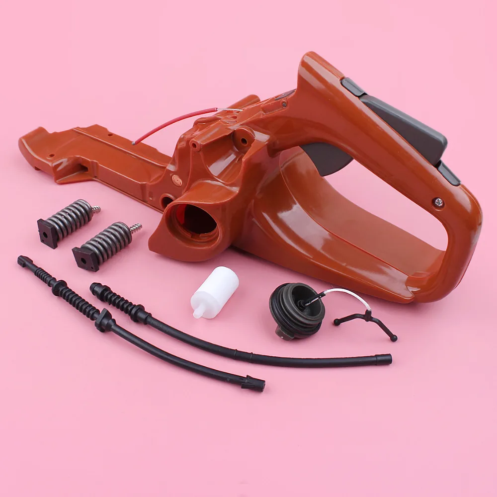 مقبض خلفي خزان الوقود الجمعية ل Husqvarna 445 445E 450 450E بالمنشار غطاء مرشح الوقود عودة خط خرطوم AV العازلة الربيع مجموعة