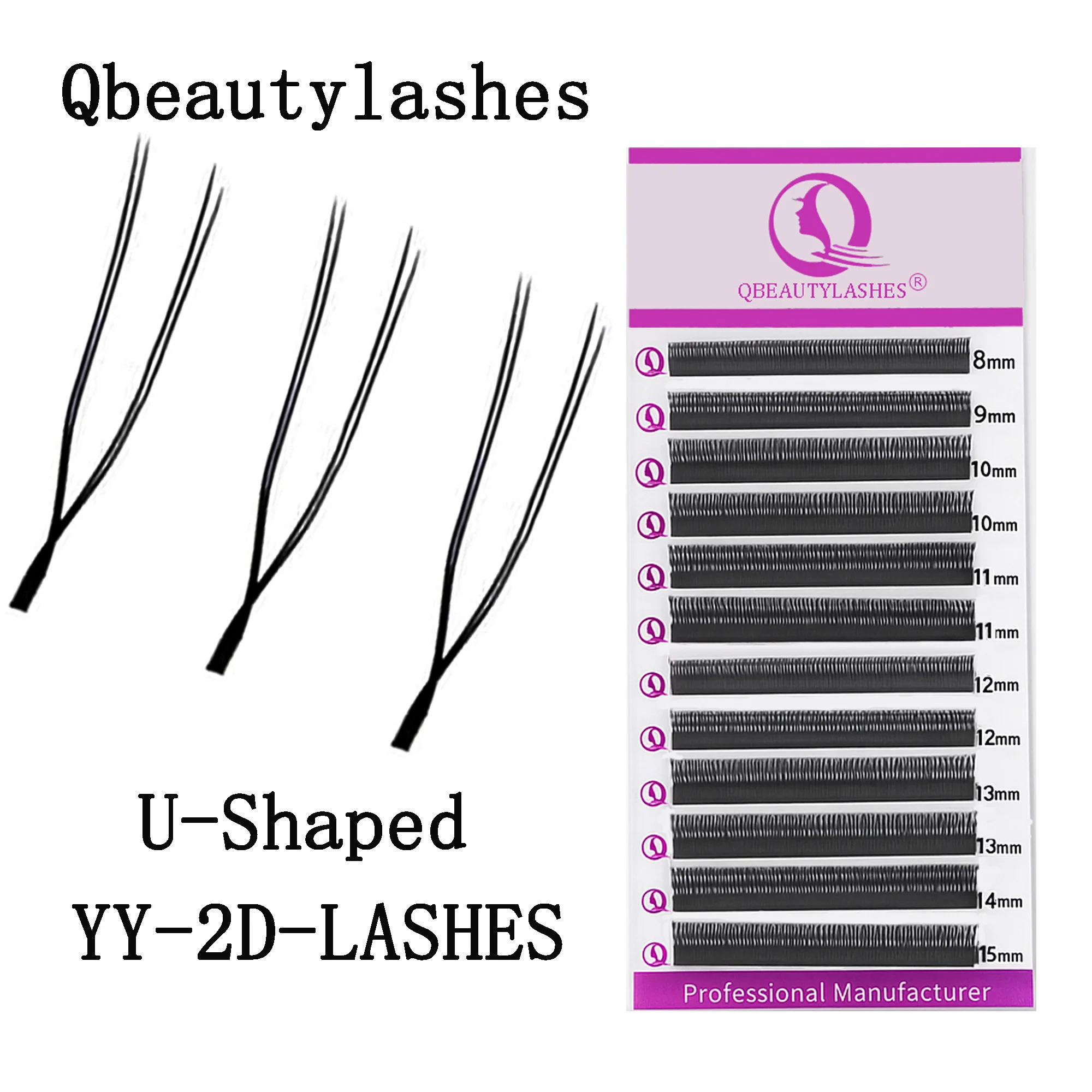 

Qbeautylashes U Shape Eyelash Extensions YY Natural Soft Lashes Wholesale Beauty Makeup Tools for Salon Use
