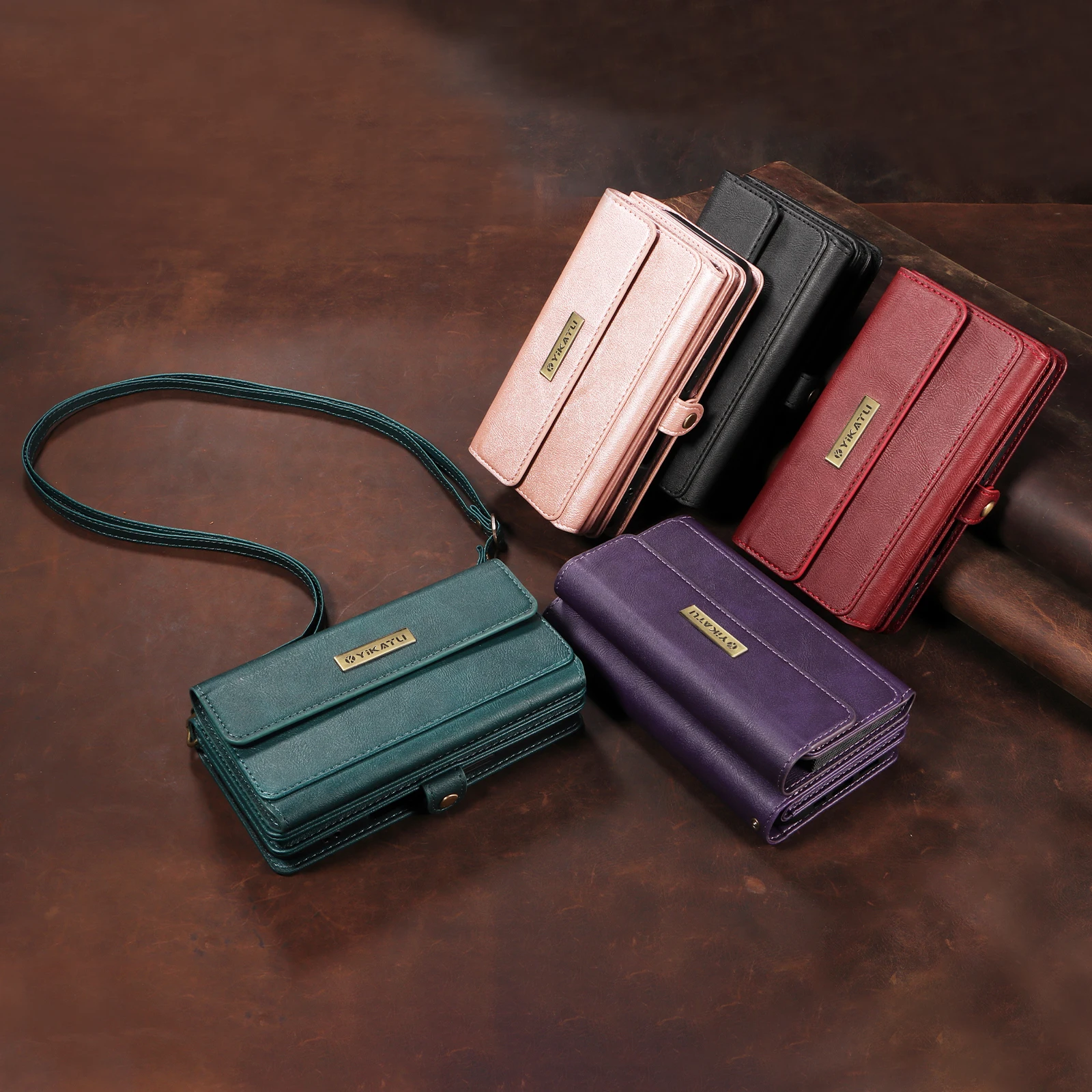 

YIKATU-008 Magnetic Wallet Case For Samsung Galaxy S10 S20 S21 FE S22+ S23 S24 S25 Ultra Plus Luxury PU Leather Card Stand Cover