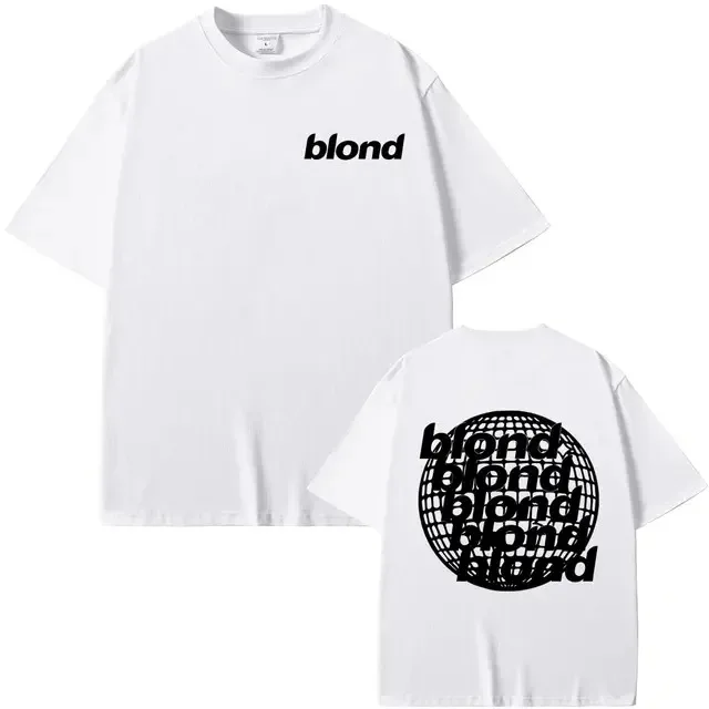 Streetwear Rapper Frank Double Sided Print T Shirt Rap Men's Blond Hip Hop Tshirt Ocean Oversized Women Casual Pure Cotton Tees
