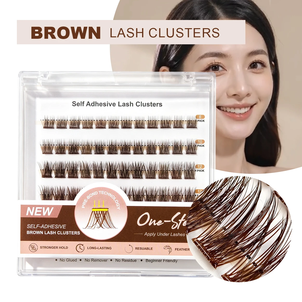 Eyelash Extension Usa - Bulu Mata Palsu Coklat Berperekat, Tidak