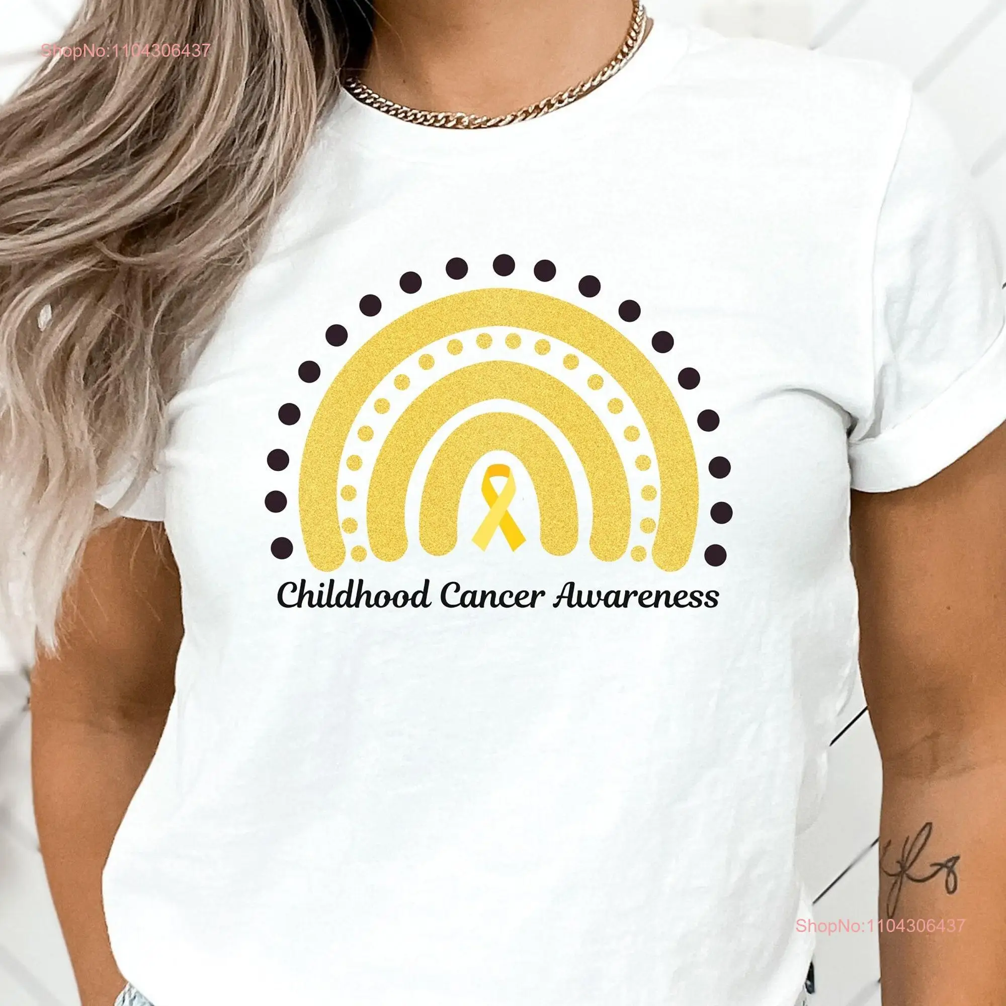 Childhood cancer awareness shirt pediatric oncology nurse t gold tee Ribbon ped onc gift long or short sleeves