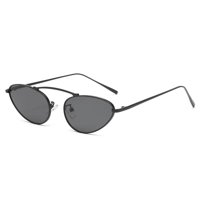 New Triangle Cat Eye Sunglasses Sun Glasses Female Metal Frame Oval Eyeglasses Unique Elegant Green Eyewear UV400