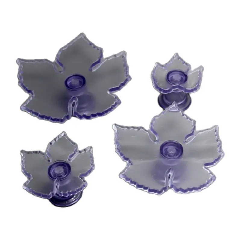 

Free Shipping Plastic 4pcs Grape Vine Shaped Fondant Plunger Cutters Impressing Molds Set HB0743