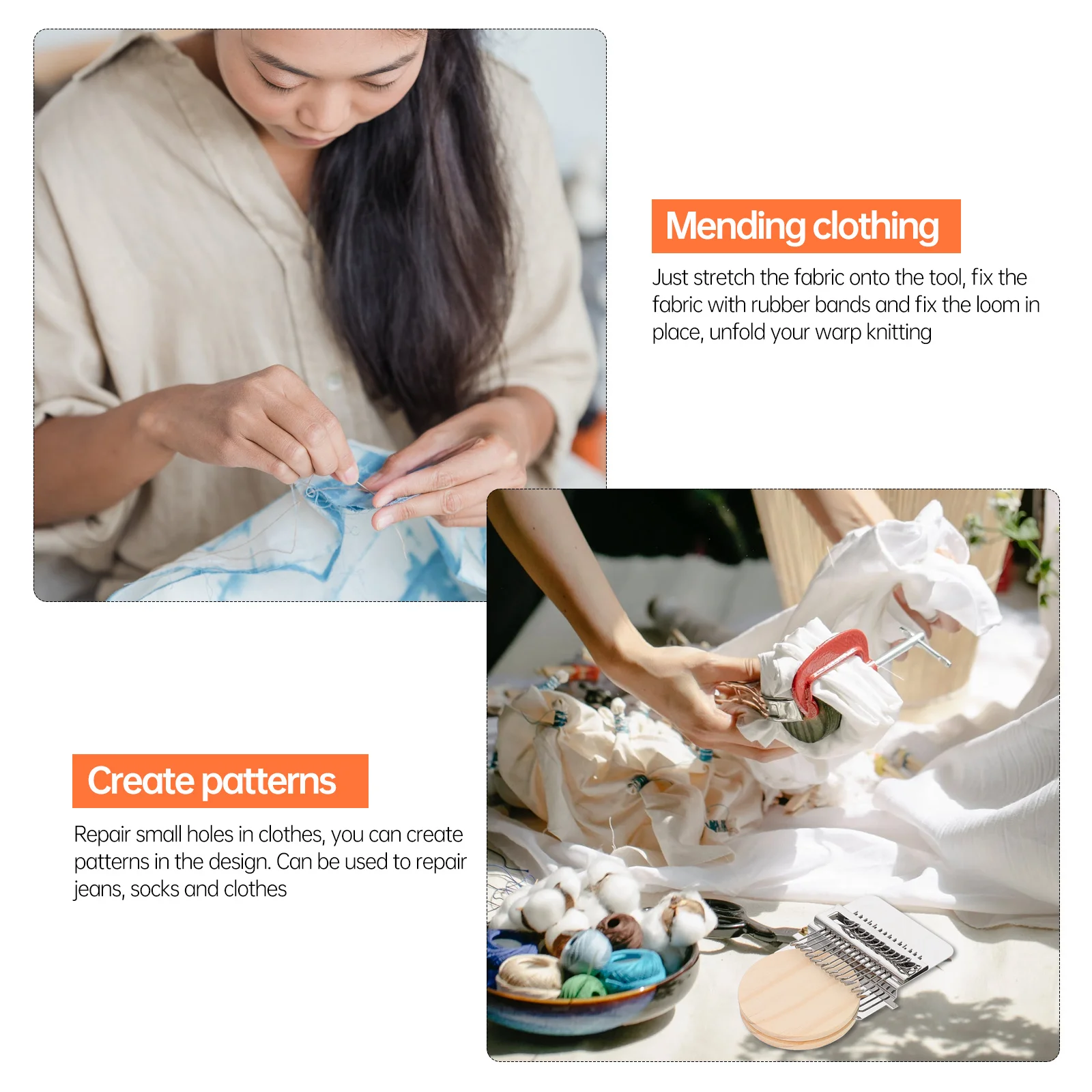 

1 set 1 Set Of Wooden Weaving Loom Hand Knitting Machine For Diy Fabric Tapestry Knitting Tool Clothes Mending Weaving Loom