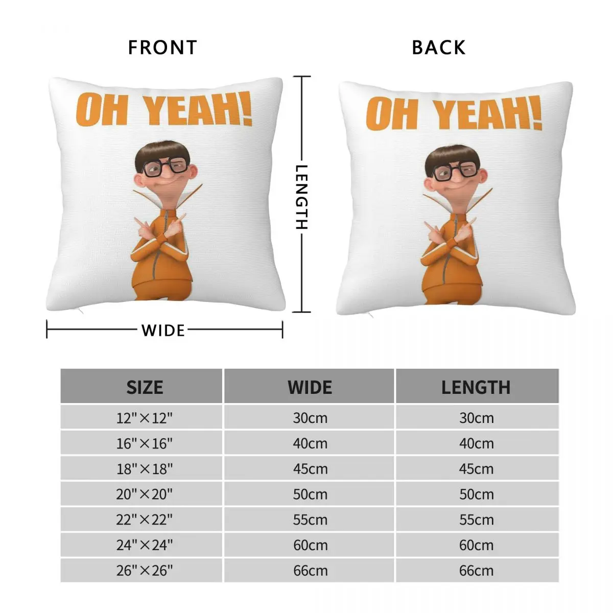 Oh Yeah Vector Square Pillowcase Polyester Linen Velvet Pattern Zip Decor Sofa Seater Cushion Cover