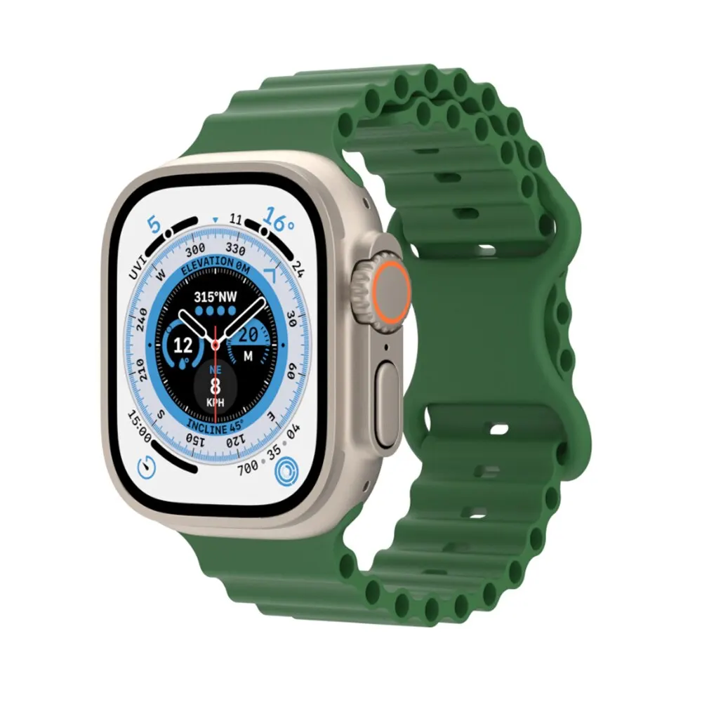 Silicone Ocean Strap for Apple Watch Ultra Band 49mm Bracelets for IWatch Series image 4