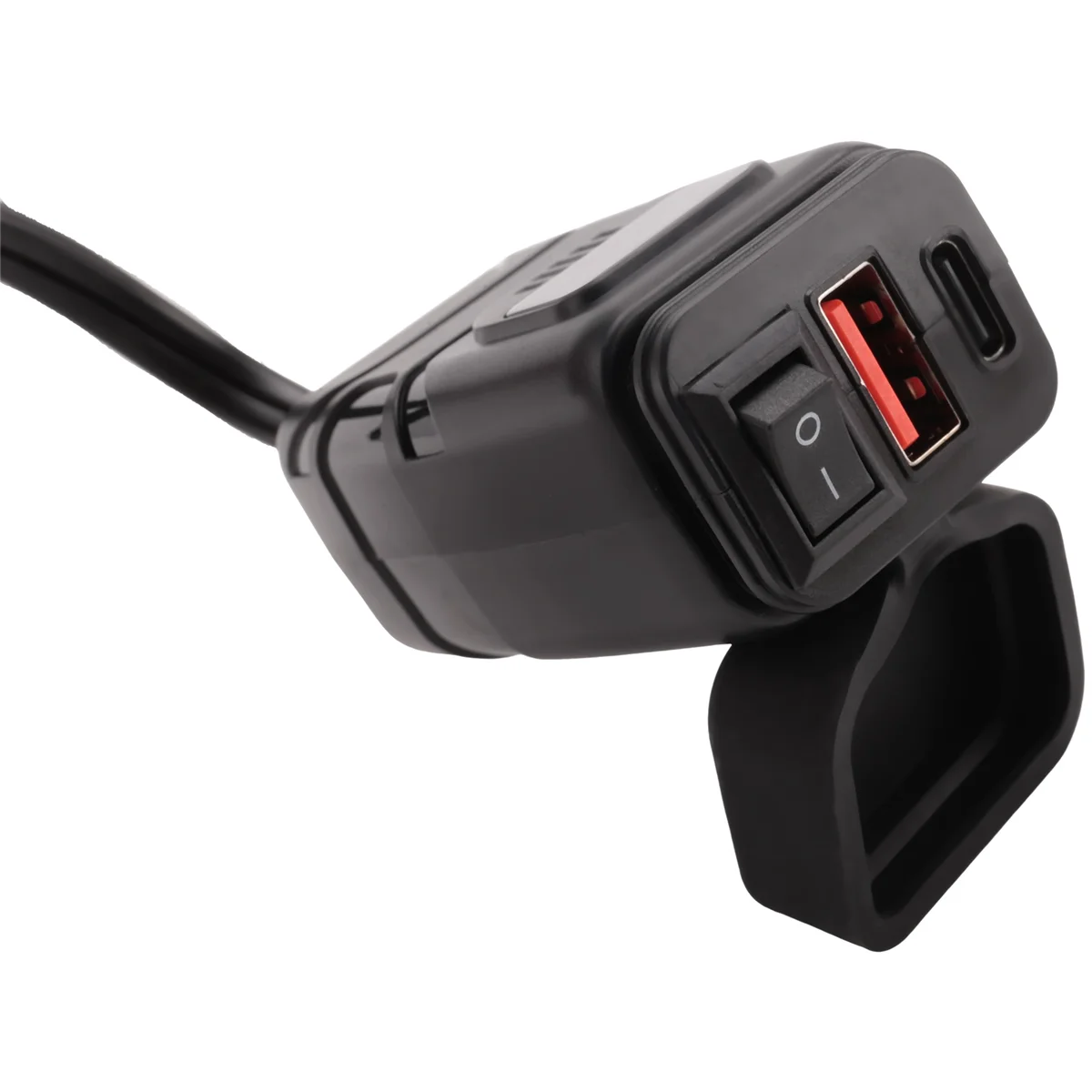 Motorcycle Phone Charger, Dual USB Type C PD & Quick Charge 3.0 Motorcycle USB Charger with Voltmeter & ON/Off Switch