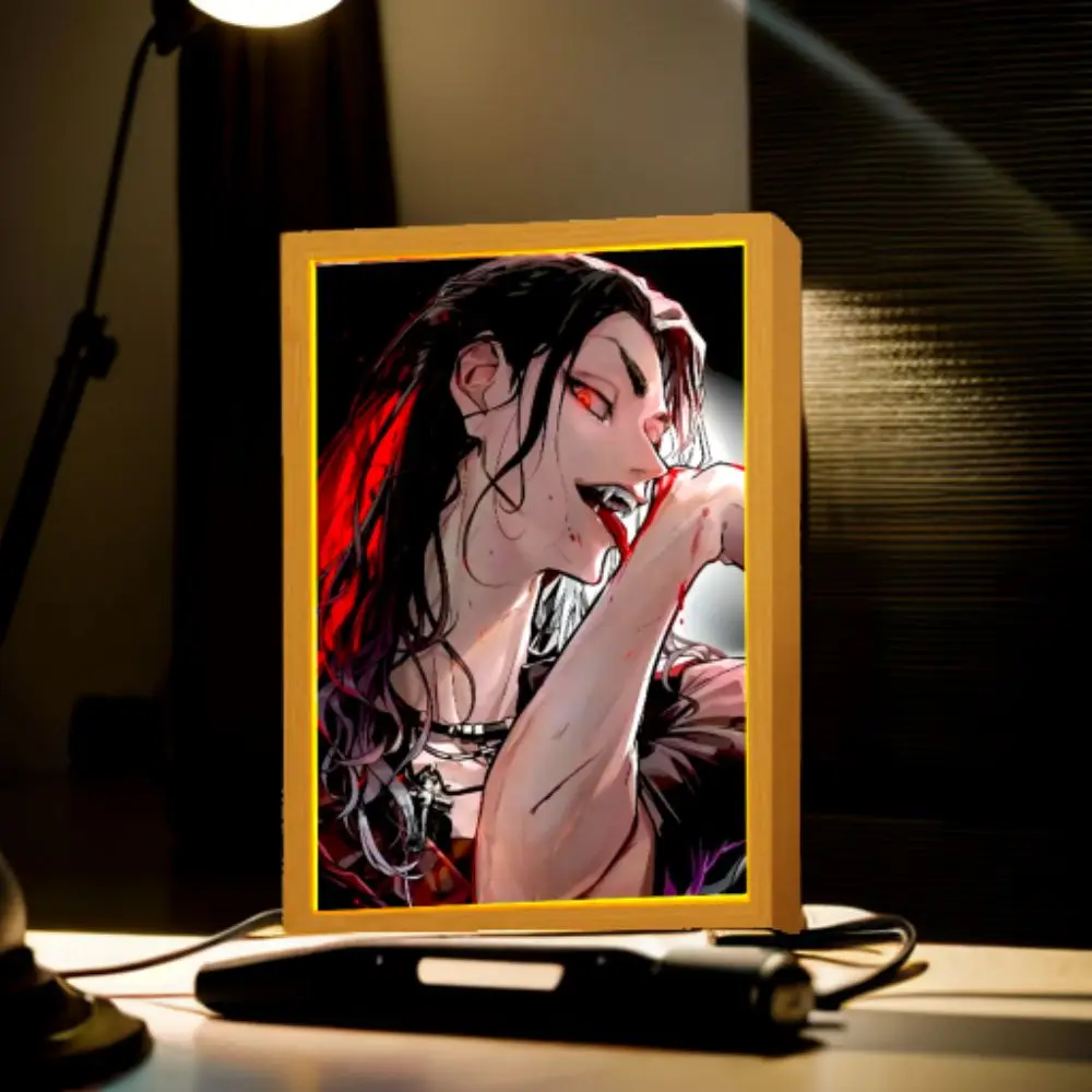 Anime Figure Light Painting Photo Frame Tokyo Revengers Action Led Lamps Room Office Decoration Friends Birthday Gifts Moon Lamp