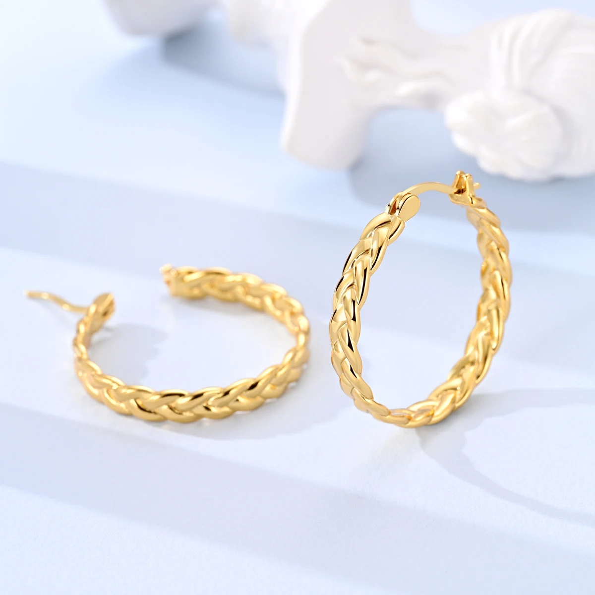 925 حلق فضي سلسلة ذهبية هوب القرط للمرأة الأفعى القلب ستار الأصلي Pendientes مجوهرات الأزياء #3