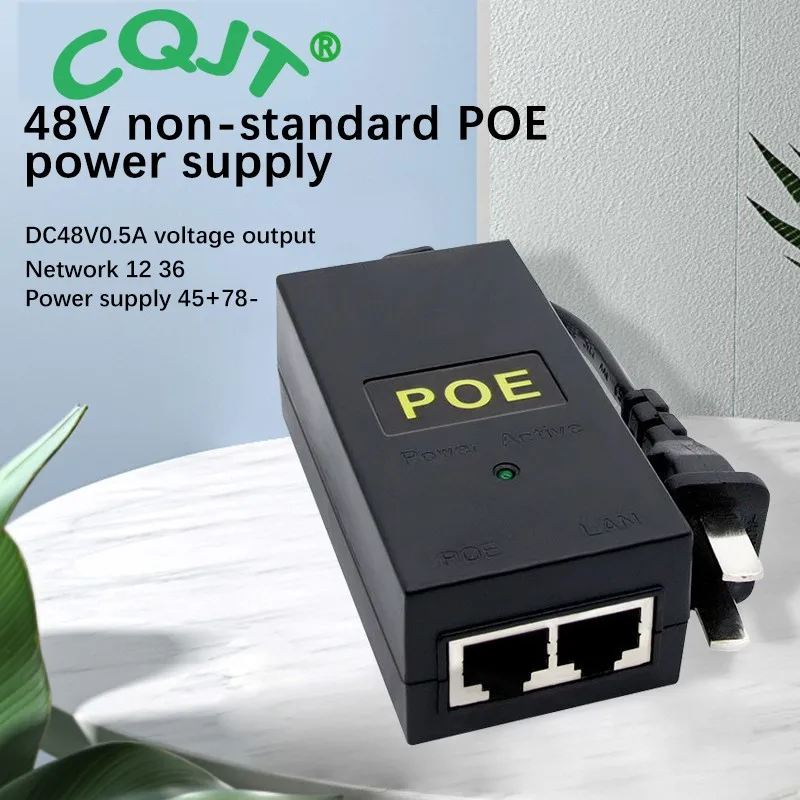1PCS  POE Adapter 48V 1A  Wall Plug POE Injector Ethernet Adapter IP Phone / Camera Power Supply Charger EU US UK plug