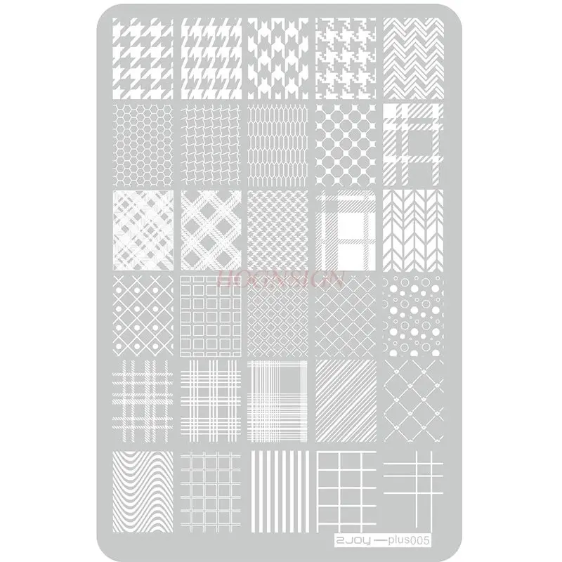 1pcs Nail printing template, silicone seal, steel plate background, grid pattern transfer printing pattern