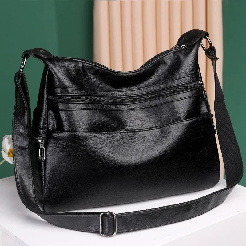 

2025 New High Quality Women's Shoulder Bag Large Capacity Solid Color PU Women's Crossbody Bag Bolsas De Hombro Наклонная Сумка