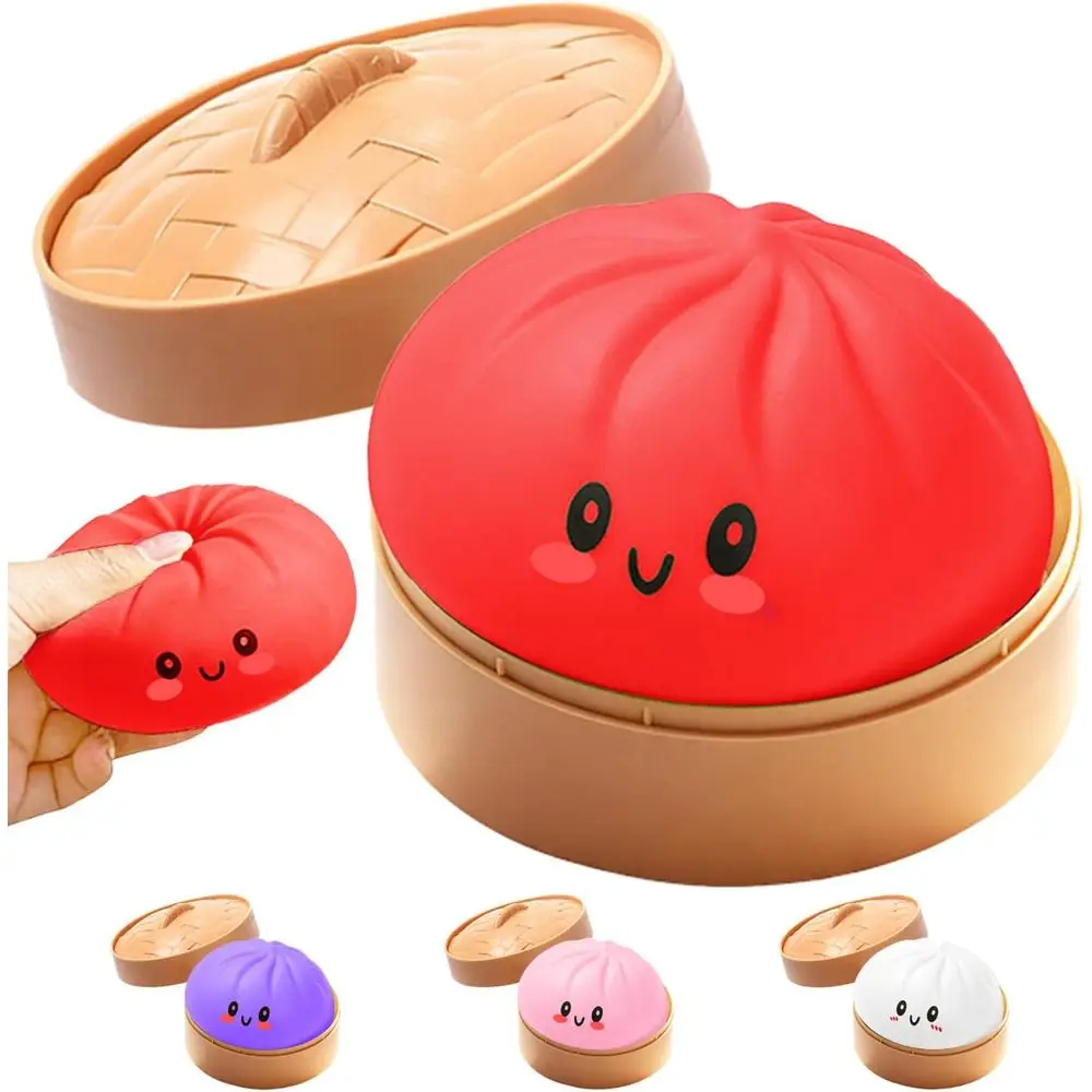 

Dumpling Squeeze Mystery Box, Dumpling StrBalls with ood Steamer, Sensory idget Toy or Anxiety Relie, Squeeze Toy or Kids Adults