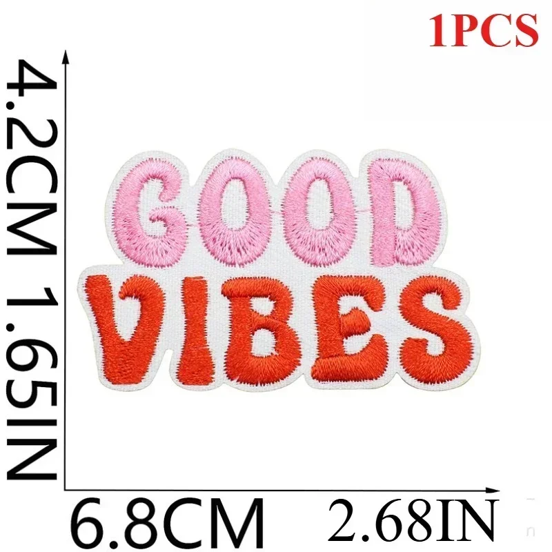 Happy Every Day Inspirational Words Embroidery Cloth Sticker English Motivational Words Patch Sticker Clothes Decoration