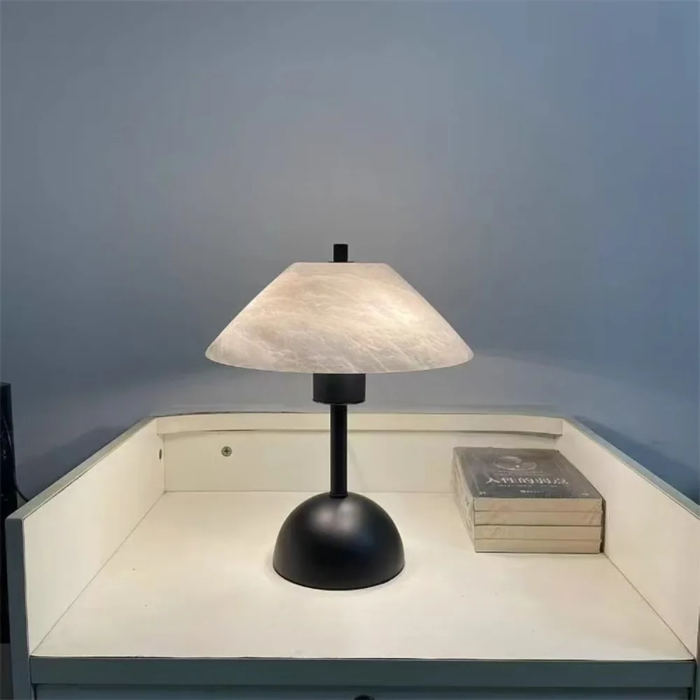 Nordic marble designer desk lamp, living room, bedroom, bedside, medieval wabi-sabi wind hotel, homestay atmosphere lamp