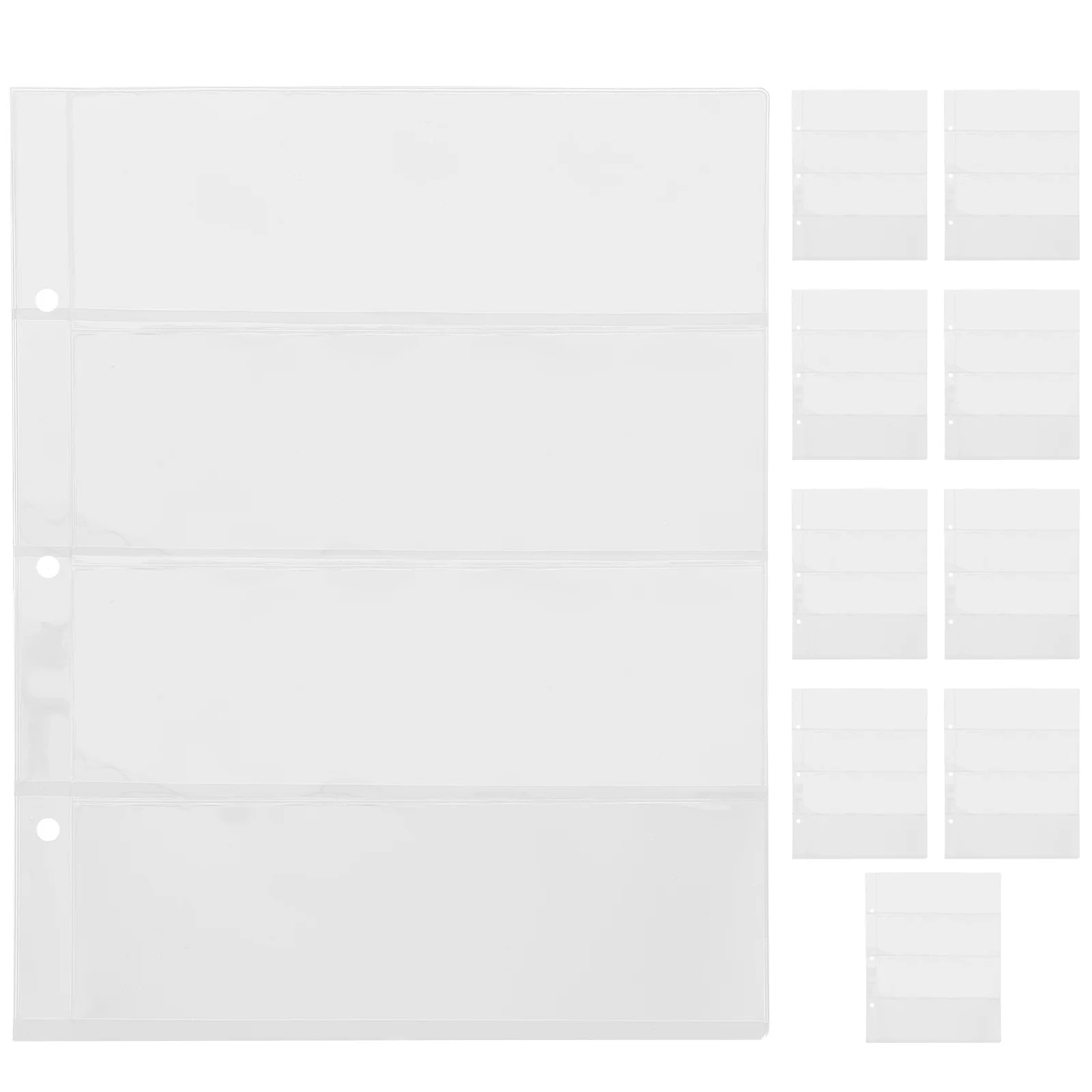 Paper Clear Pvc Holder Banknote Album Portable Storage Sleeves Protective Covers Stamp