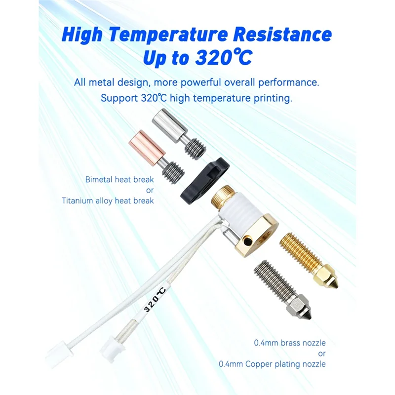 

Классический нагревательный блок 320г. ° C High Tem High Flow 600 мм/с Высокоскоростная печать 60 Вт Отопление для 3D-принтера K1/K1 MAX