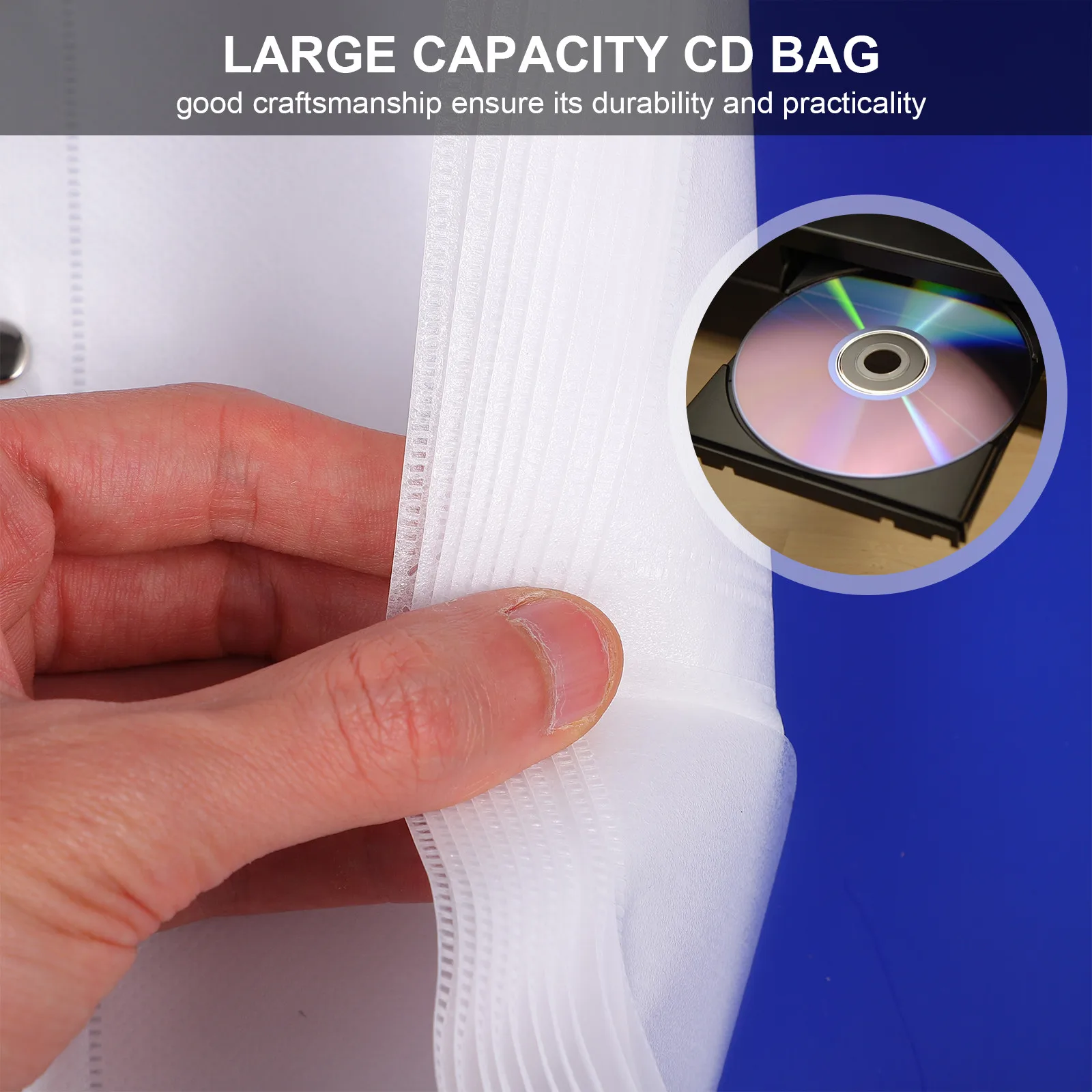 

80 Capacity Cd Bag Large Zipper Storage Case Holder Portable Disc Organizer Dvd Holder Protector Pouch for Car Cds Disc Storage