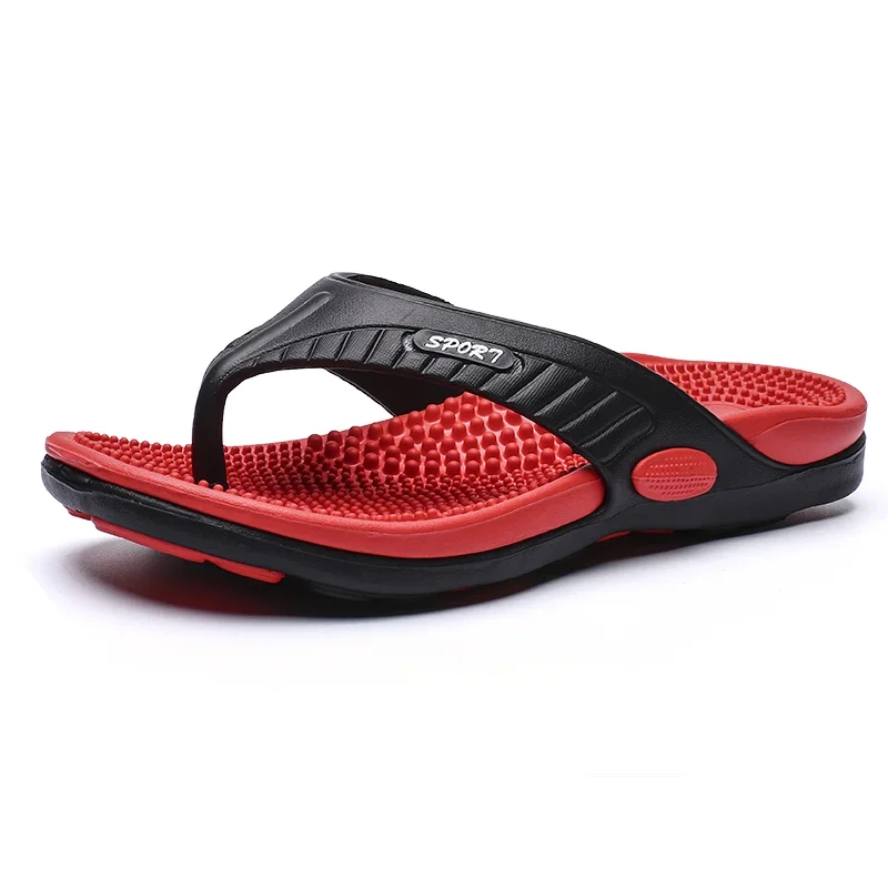 Massage Flip Flops for Men Summer Breathable Beach Shoes Sandals Men Luxury Flip Flops Breathable Plus Big Size Men Slippers 46