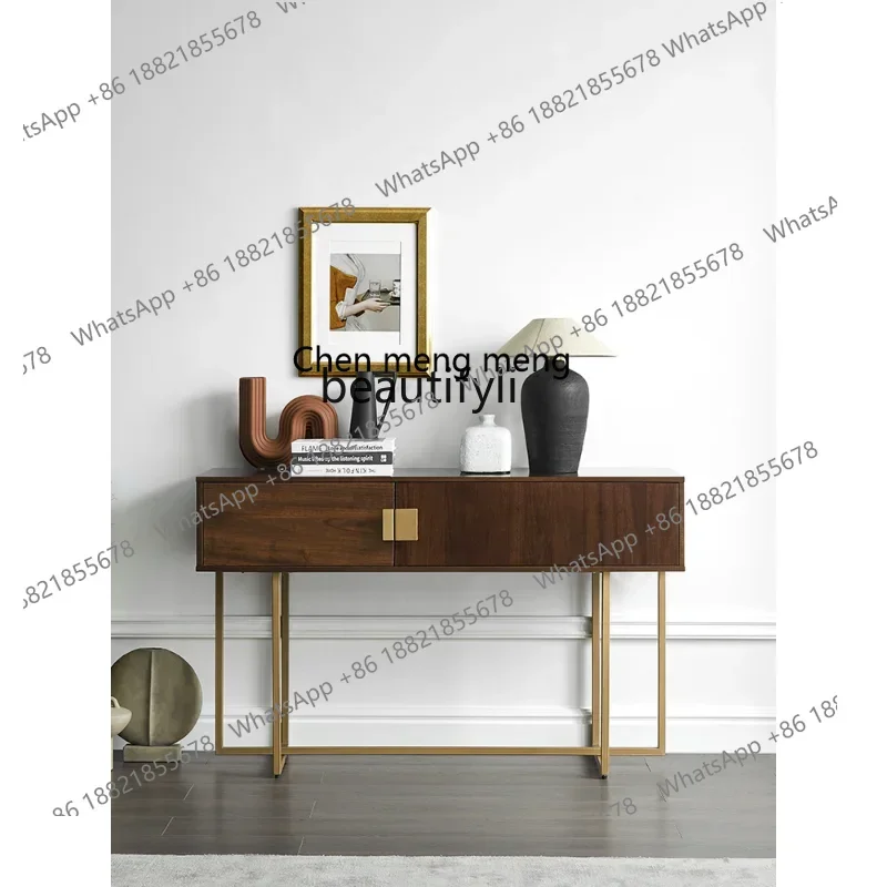 

X Retro Affordable Home Entrance Cabinet Chinese Ancient Style Walnut Sideboard Cabinet Living Room Locker TV Bench for Bedroo