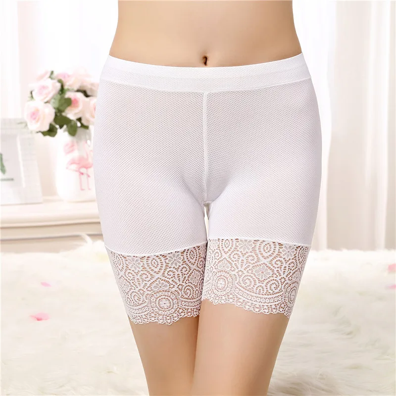 Seamless Underwear Shorts Women Rose Lace Safety Short pants under skirt high waist Plus size boxer briefs