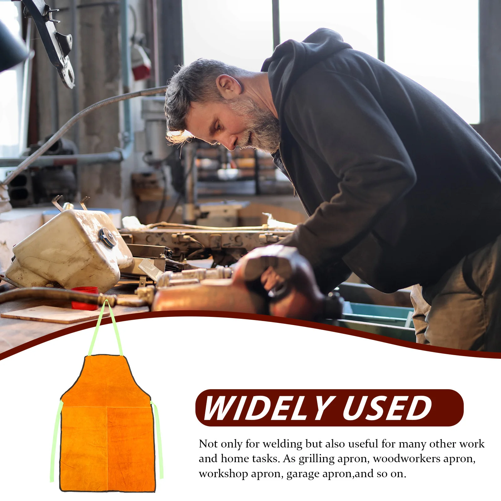 

Welding Apron Electric Welding Clothing Protective Workshop Aprons Blacksmithing Womens Welder Orange Grease Proofing