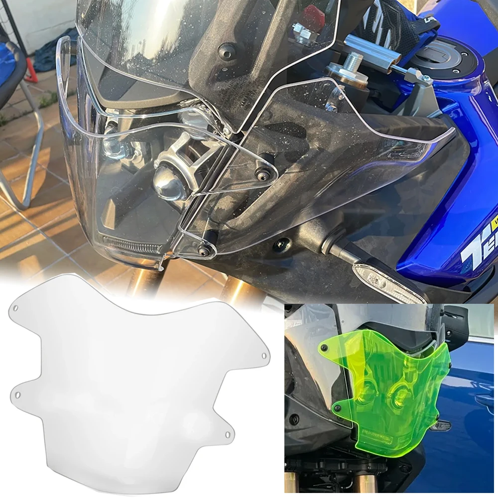 Motorcycle Headlight Protector Guard For Yamaha Tenere 700 XT700Z 2019 2020 2021 2022 2023 XTZ 700 Head Light Cover Lens Clear