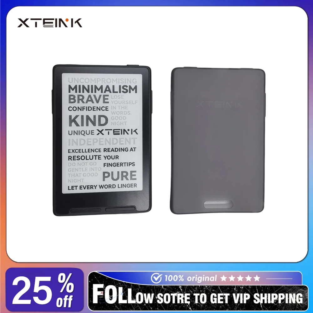 XTEINK X3 E-ink Screen Reader with Electronic Paper Protective Case Black/white Translucent Frosted Soft Shell Set