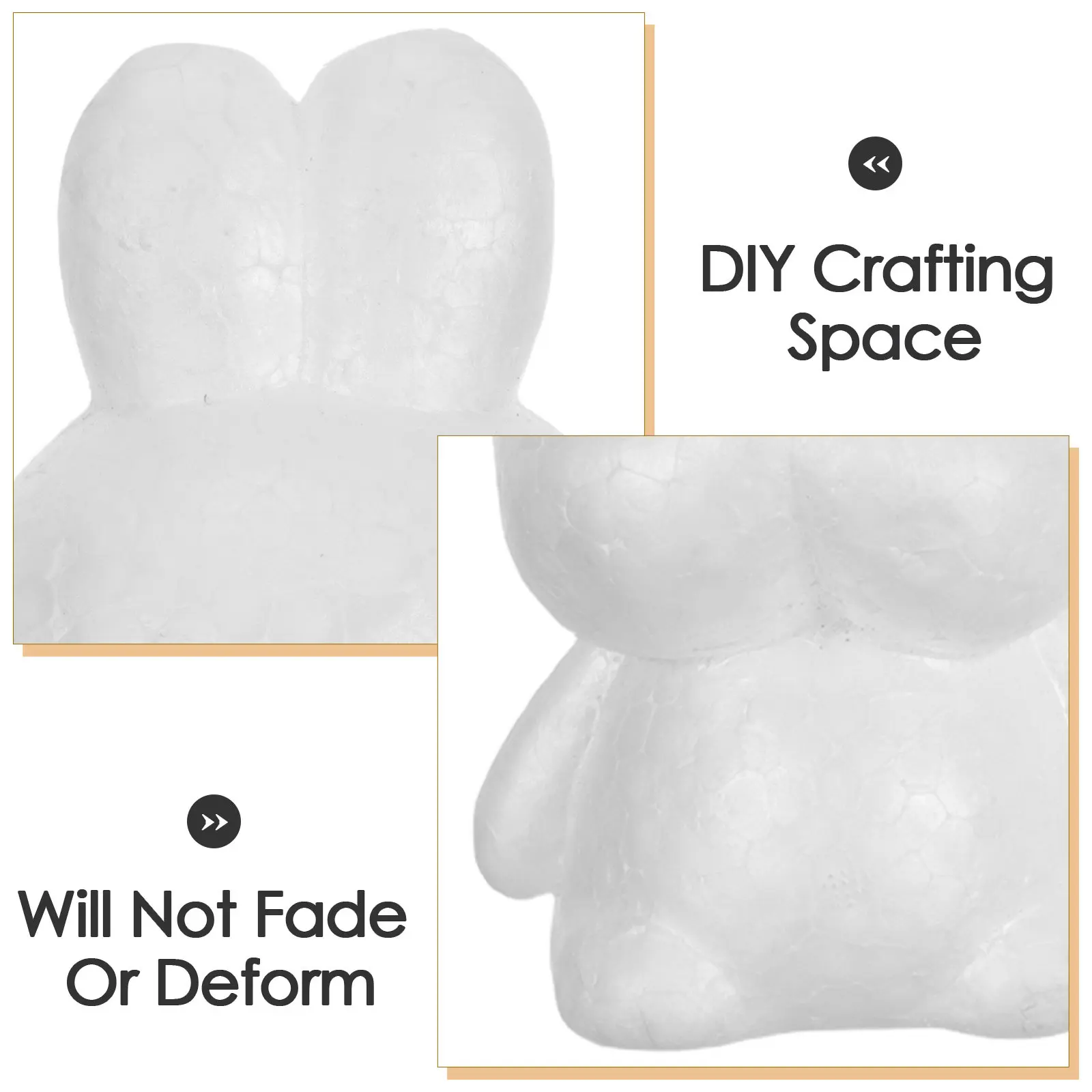 3Pcs Easter Bunny DIY Foam Rabbit Unfinished White Polystyrene Craft Sculpture Easter Party Supplies Spring Centerpieces