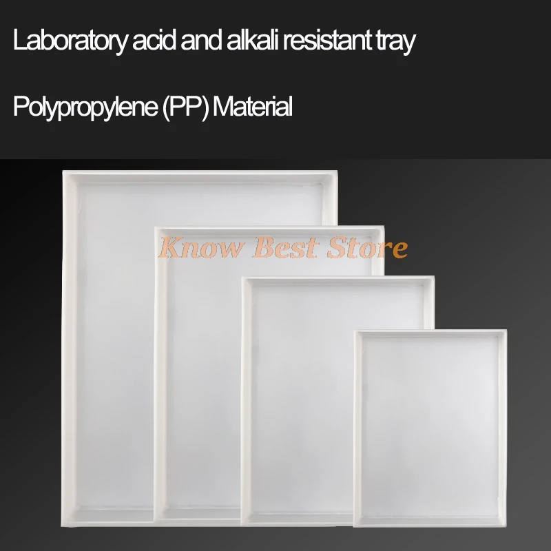Laboratory Tray Chemical Reagent Acid And Alkali Resistant Polypropylene Plastic Plate Box Anti Corrosion Anti Leakage PP Tray