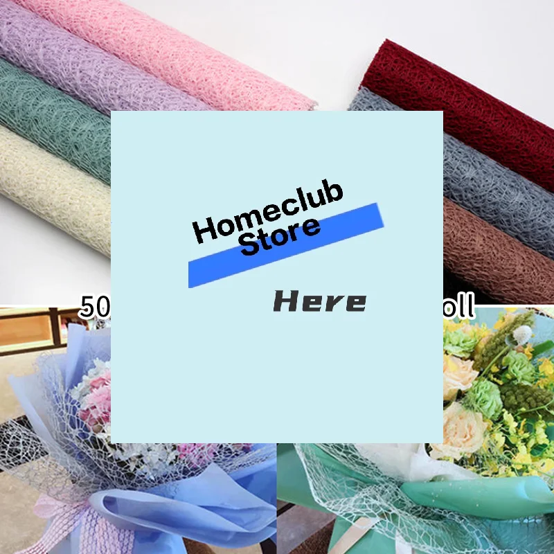 1Roll Flower Wrapping Mesh Paper Iregular Hollow Net Wrapper Floral Bouquet Paper Fresh Flower Florist Packaging Sheet【Homeclub】