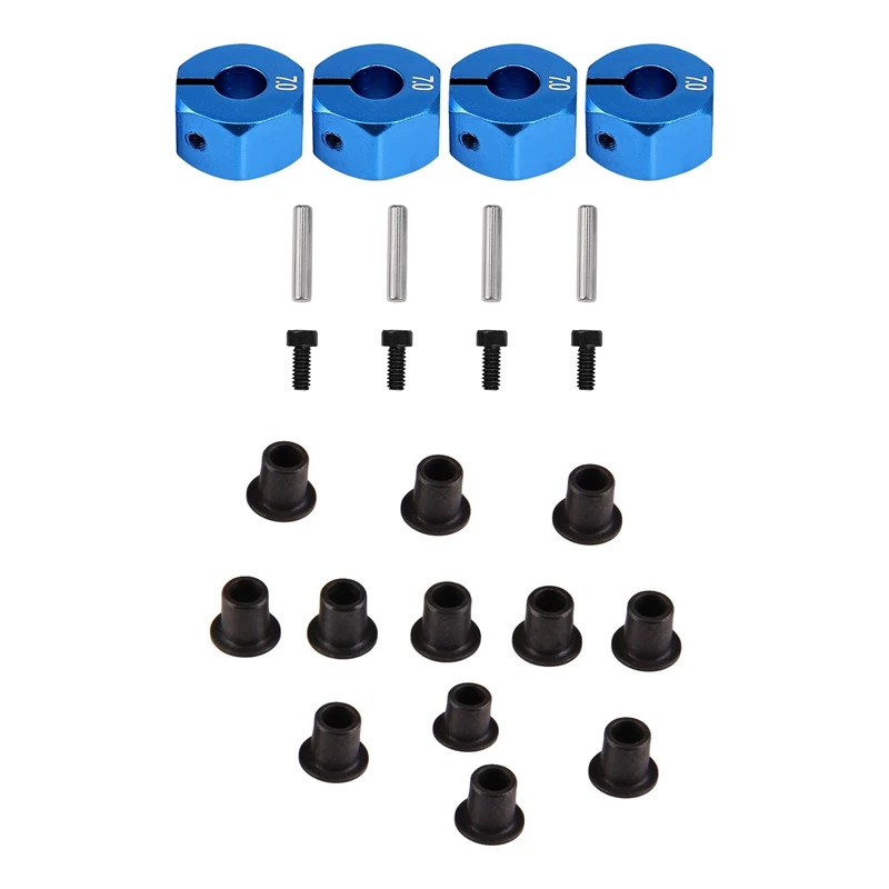 RC Blue Aluminum 7.0 Wheel Hex 12Mm Drive With 12Pcs 02101 Steering Pivot Bushing C-Hub Bushings HSP Spare Parts