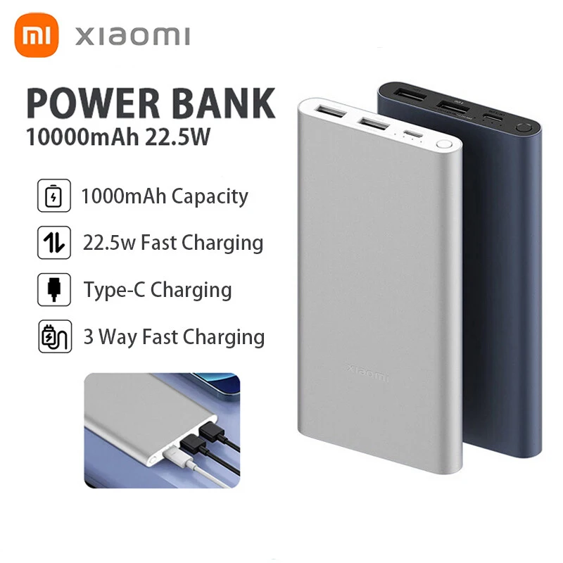 Original Xiaomi Mi Powerbank 3 10000mAh 22.5W PB100DZM Ultra-Fast Charging Multiple Port Types Portable Charging USB-A / Type-C