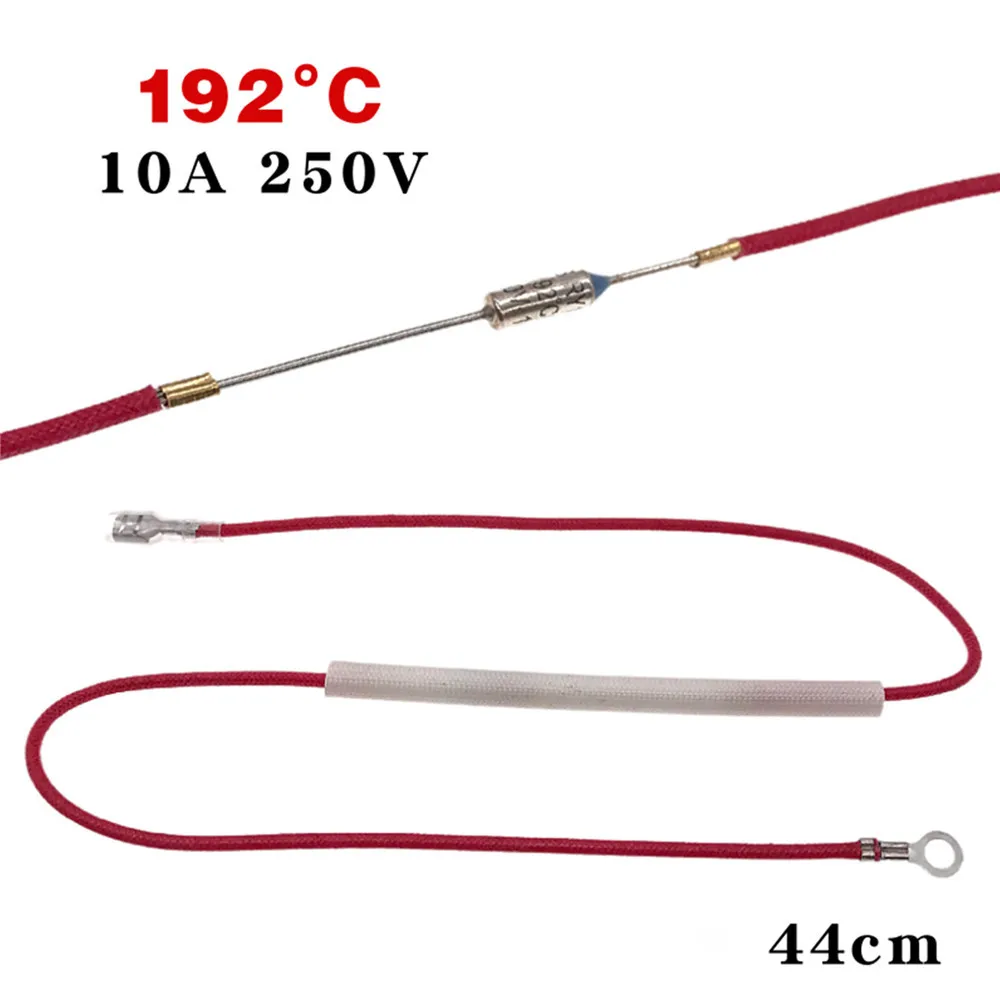 Fusible térmico de 10A/250V, 142/ 172/ 184/ 192/ 216/ 240 ℃, alambre fusible de temperatura de 19/ 44/ 46CM para arrocera olla a presión