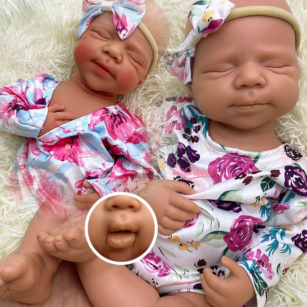 

20" Sleeping Reborn Doll Pascale Open Mouth Soft Silicone Reborn Baby Girl/Boy Painted/Unpainted Bebe Collectible Christmas Gift