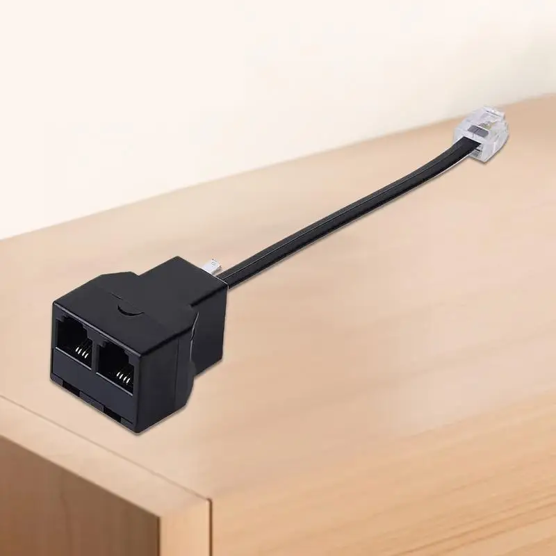 1/2 케이블이 달린 휴대폰 잭 분배기, 분리형 4 코어 RJ14, 미국 양방향 전화선, RJ11 6P4C