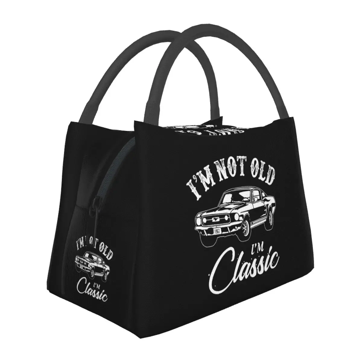

Classic Car Mustang Lunch Bags Insulated Bento Box Waterproof Lunch Tote Picnic Bags Cooler Thermal Bag for Woman Girl Office