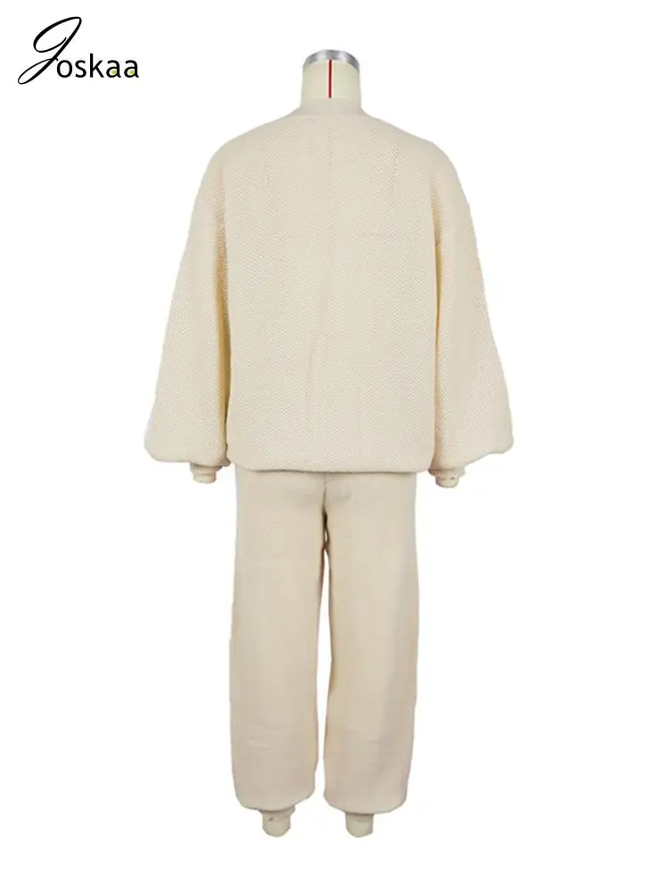 Yomesugar 2025 Maglia Set da 2 pezzi Plus Size Abbigliamento donna Casual Scollo a V Manica lunga Maglione allentato Cardigan + Pantaloni Match Streetwear