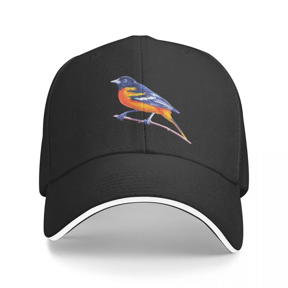 Baltimore Oriole - bird painting (no background) Baseball Cap black Luxury Brand Christmas Hat Mens Caps Women's