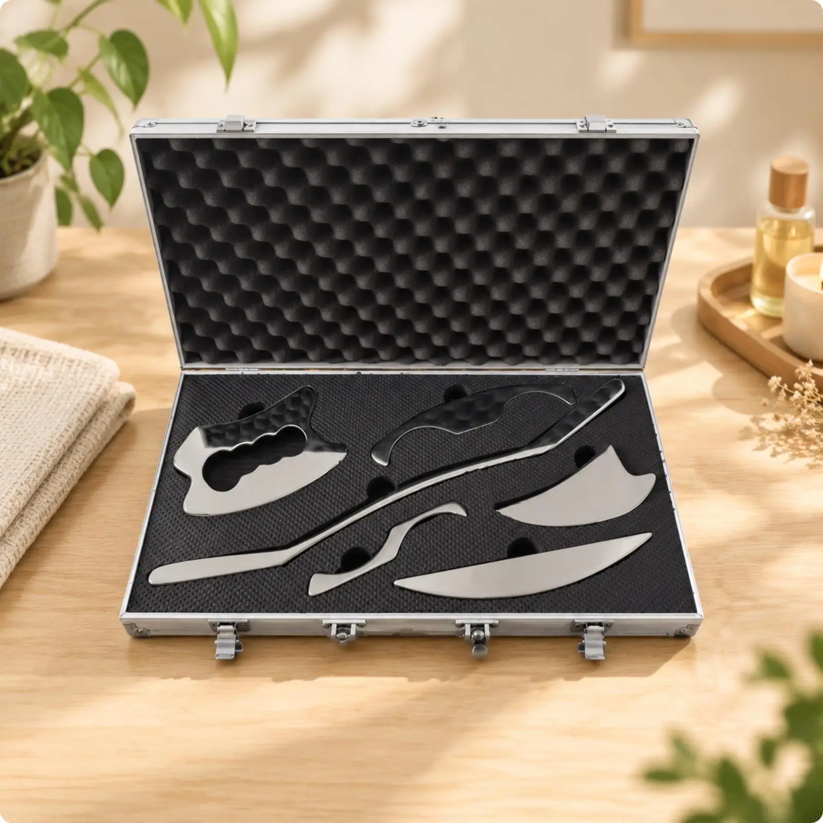 Portable Stainless Steel Massage Scraper for Body Facial Gua Sha Muscle Deep Tissue Therapy Tool