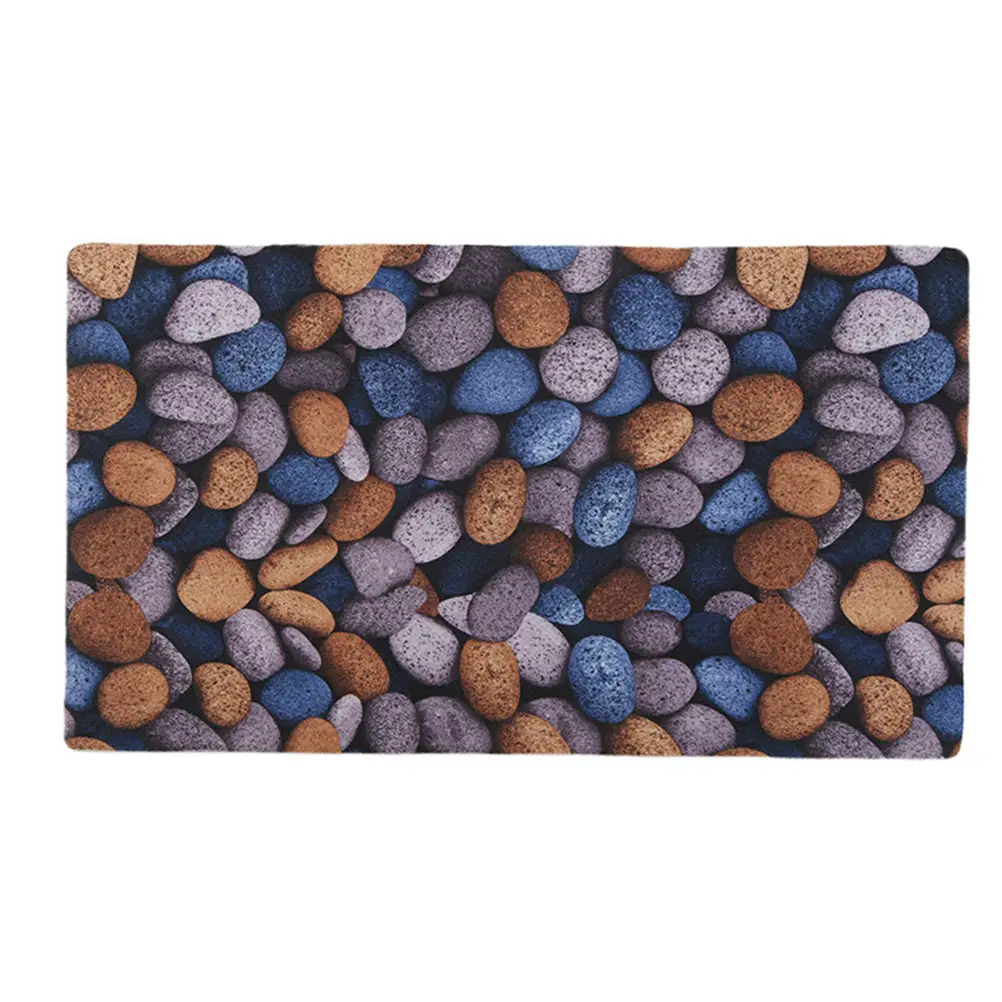 

Cobblestone Pattern Polyester Floor Mat Absorbent Anti-Slip Bath Entrance Bedroom Cushion Moisture Resistant Machine