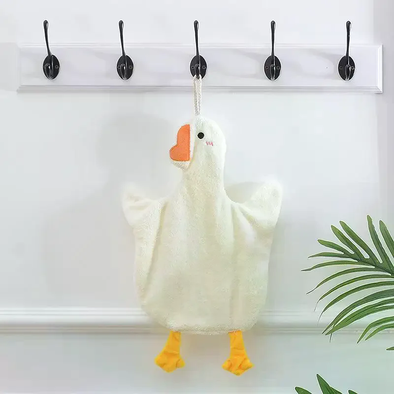 1PC Cartoon Goose Fazzoletto per le mani Appeso Asciugamano Asciugamano che assorbe l'acqua Forniture per cucina e bagno