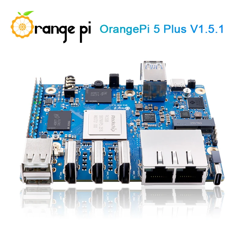 Orange Pi5 Plus 16GB لوحة كمبيوتر واحدة DDR5 8-Core Rockchip RK3588 Mini PC M2 فتحة PCIE Board تشغيل Linux/Android/Orange Pi OS