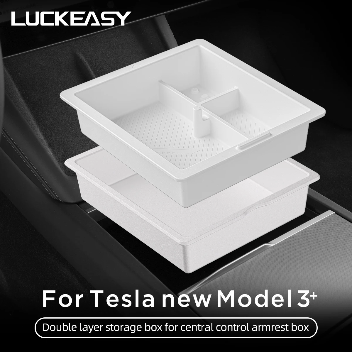 Central Control Storage Box For Tesla Model 3 Highland 2023 2024 Car Accessories Center Console Armrest Organizer Sorting Case