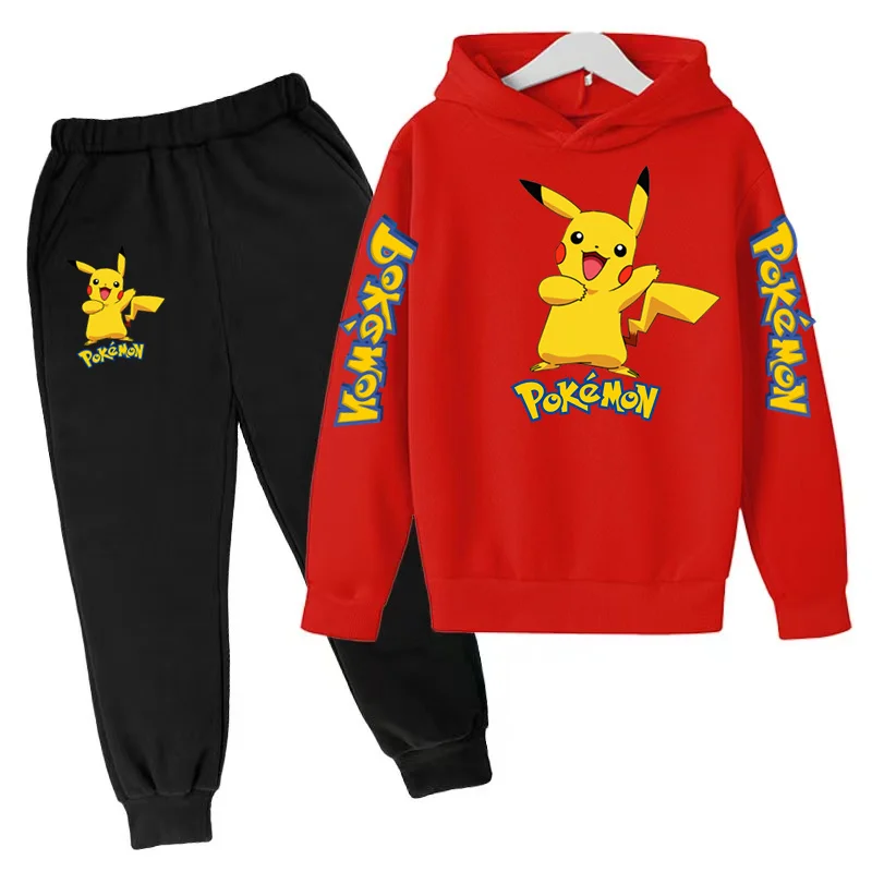 Neues Kinder-Sportoutfit-Set - Kapuzenjacke + lange Hose mit Cartoon-Mustern, lässige, lockere Passform, geeignet für Jungen und Mädchen im Alter von 3 bis 13 Jahren. – Detail 12