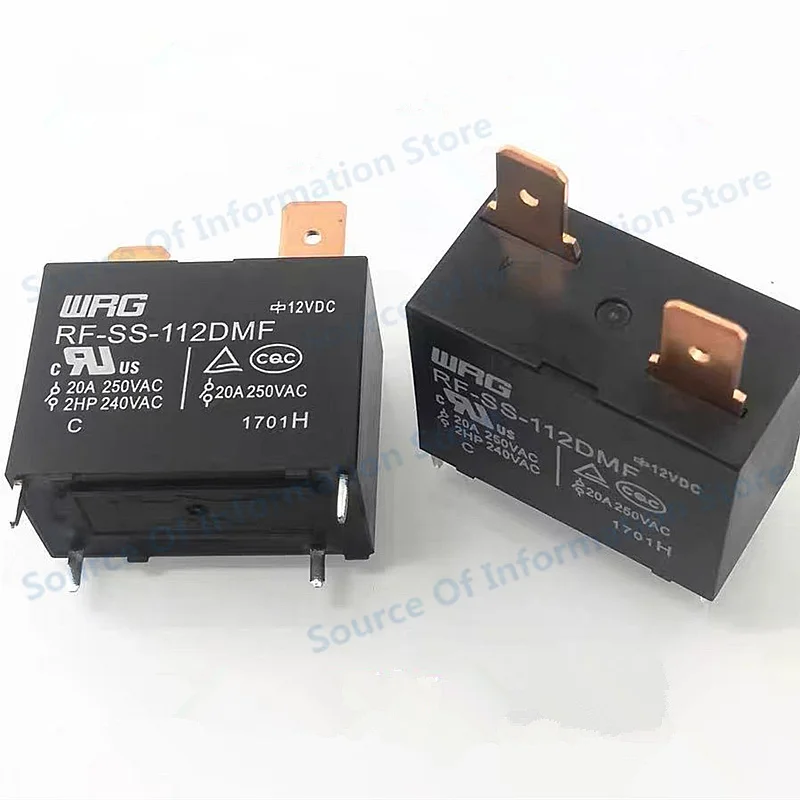 5Pcs RF-SS-112DMF Relay 12VDC 4Pin 20A Durable Electric Switch for Automotive And Electronic Devices