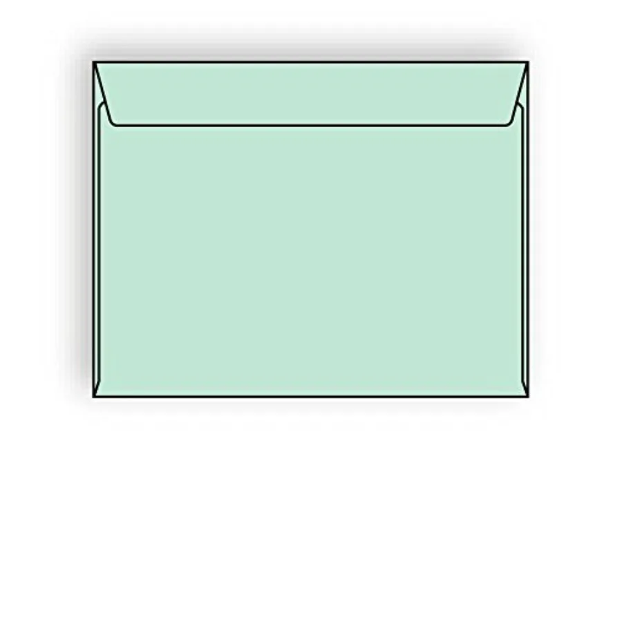 

Open Side Booklet Envelopes 9" x 12" 28# Recycled Green Pastel Acid Free Side Seams Box of 500
