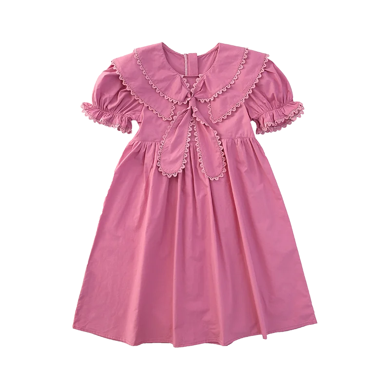 Sommerkleid für Babys, Mädchen, niedliche Puffärmel, elegantes Prinzessinnenkleid mit Blumen, Fliege, Geburtstagsparty-Kleidung – Detail 25