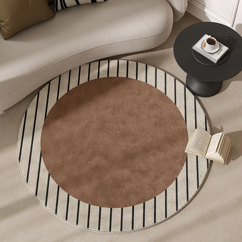 VIKAMA Flannel Carpet, Trendy Round Sofa For Living Room Study Dressing Chair Bedroom Bedside Computer Chair Rug Home Decoration